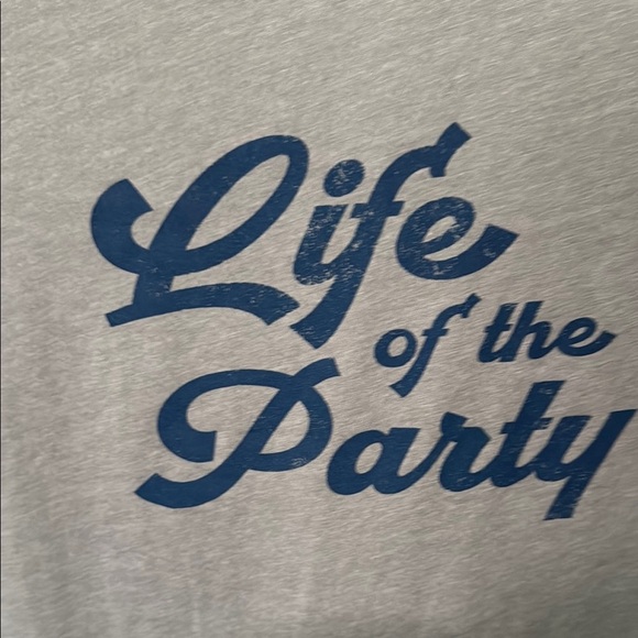 GAP Gray Graphic Life of the Party Tee with Blue Print NWT - Picture 2 of 8